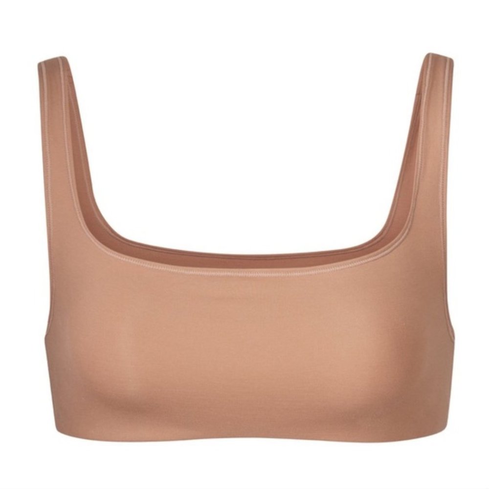 SKIMS BODY BASICS WIDE NECK BRALETTE SIENNA XS